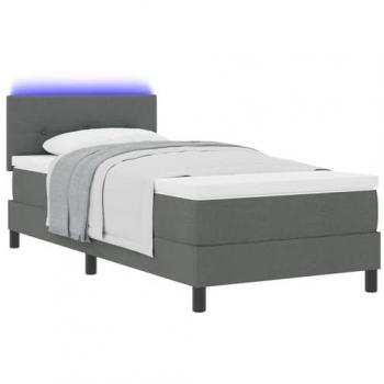 VidaXL Bett 100 x 200 cm Hellgrau – Stoffbett mit integrierter Matratze