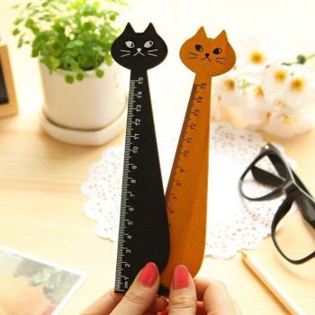 Lovely Cat Wooden Ruler 15cm