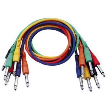 DAP FL12 set van 6 stereo patchkabels 60 cm recht-recht