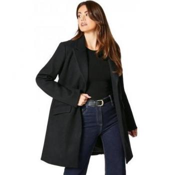 Ladies Navy Crombie Coat