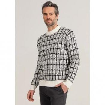 Jersey de hombre Bendorff con cuello alto y cuadros