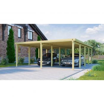 Weka Doppelcarport 618, Holz, 270 cm, braun