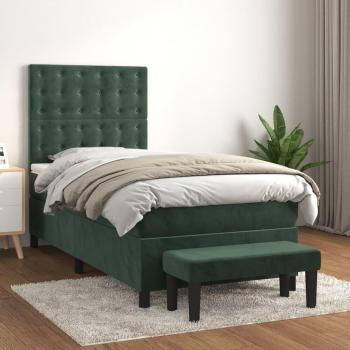 Sommier à lattes avec matelas vert foncé 100x200 cm – Vidaxl