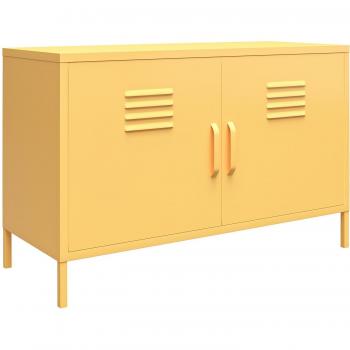 Dorel Novogratz 2-Door Yellow Metal Storage Chest
