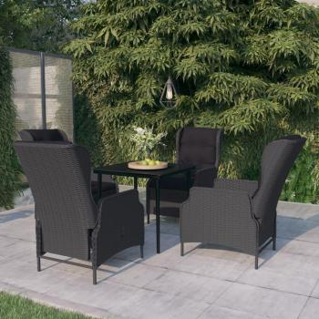 Mesa de Patio 5 Piezas Gris Oscuro – Día y Noche