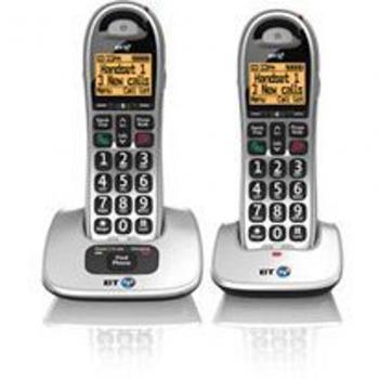 BT Bt4000 Twin Big Button DECT Cordless Phone SilverBlack 069265