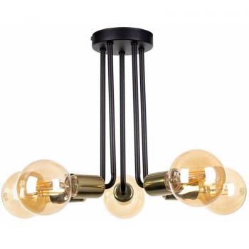 Venna Semi‑Flush Multi‑Arm Ceiling Lamp – 30 cm, 5×E27 (Black/Gold)