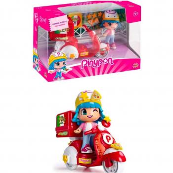 Muñeca de Juguete Pinypon Raider con Motor y Pizzas