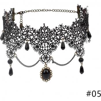 Sexy Quasten-Gothic Halsband mit handgefertigten Rosen