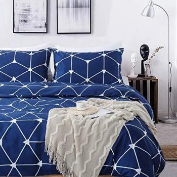 Cobalt Craft Duvet Set with Zippered Pillowcases