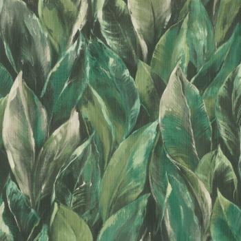 Papier peint intissé Évasion Végétale 53 x 1005 cm Rasch Curiosity noir vert