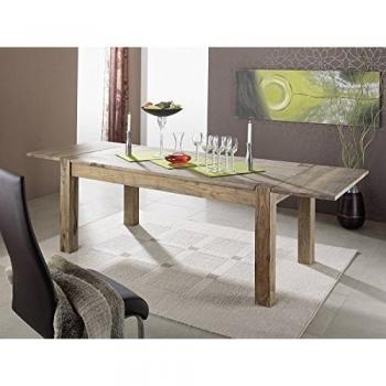 Holztisch Sheesham, Ansteckplatten‑Design, grau geölt – Nature Grey 305