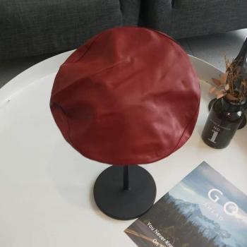 Retro PU Leather Beret for Women