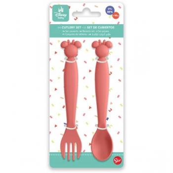 Disney Interactive Studios Stoviglie + Posate per Bambini Set Di 2 Posate Silhouette Minnie
