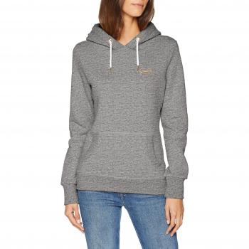 Superdry Damen Sweatshirt Orange Label Elite Hood, Grau, XX-Small