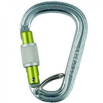Edelrid Kletterkarabiner HMS Bruce Steel FG mit Schraubverschluss, grau