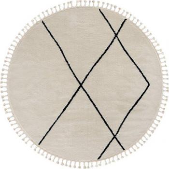 Hochflor-Teppich Wüstenzauber, marokkanisches Design, Ø:190cm