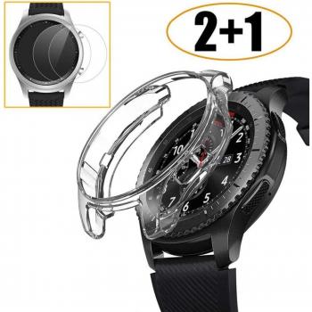 Samsung Gear S3 Frontier Protective Case with Tempered Glass Screen Protector