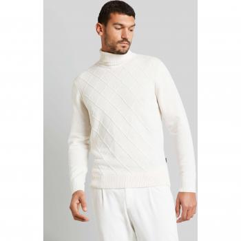 Bugatti Rollkragenpullover mit 3-D-Rautenmuster