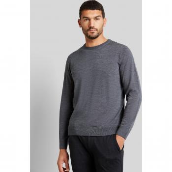 Feiner Merinowolle Strickpullover in Dunkelgrau von Bugatti