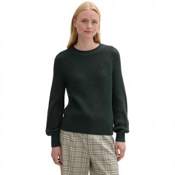Maglione Donna Tom Tailor Verde con Maniche a Palloncino, Taglia XXL