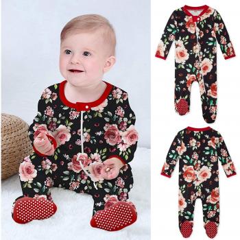 Pijamas de Ensueño para Bebés: Manga Larga, Floral, Cremallera, Pelele y Pies Mono