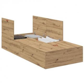 VidaXL Artisan Oak Storage Bed Frame, 90x190 cm