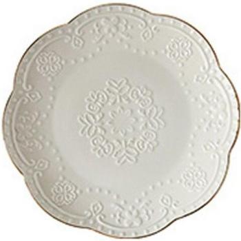 Plato de Cerámica con Encaje Floral