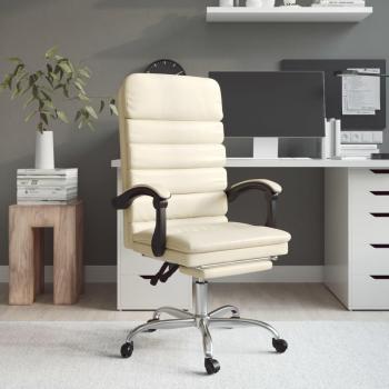 Massage Ergo‑Bureau – Fauteuil Crème Similicuir vidaxl