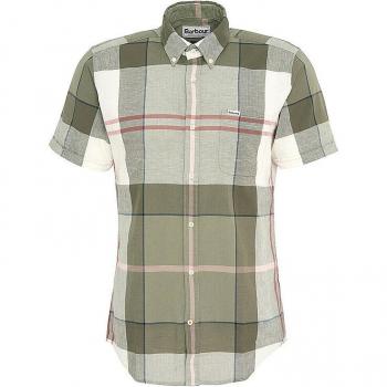 BARBOUR Herren Kurzarmhemd in Olivgrün | Material: Baumwolle & Leinen, Größe M