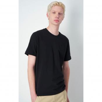 T-shirt en coton noir Coupe Confort logo brodé Champion