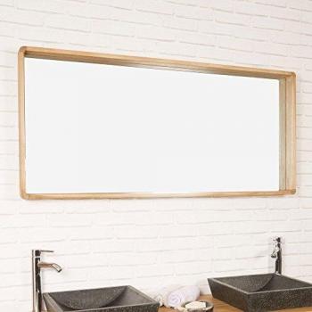Miroir de Salle de Bain en Teck 140 x 65 cm
