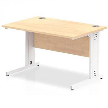 Impulse 1200/800 Rectangle White Cable Managed Leg Desk