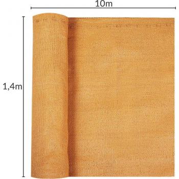 Paravent d’extérieur 1,4 × 10 m – Couleur beige – Brise‑vue haute densité