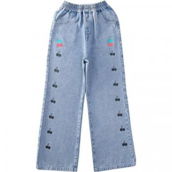 Jean Décontracté Filles Motif Cerise