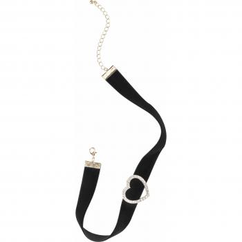Firetti Samt-Choker mit Herz-Element und Stein