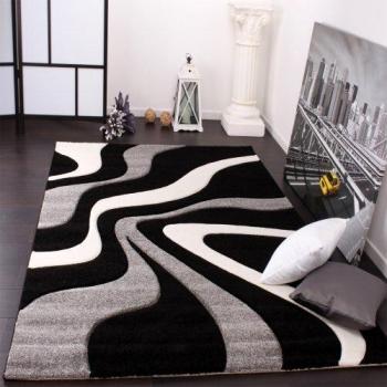 Paco Home Teppich Diamond 760, rechteckig, Höhe: 18 mm, Kurzflor, 3D-Design, modernes Wellen Muster