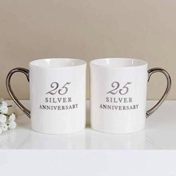 Widdop & Co 25th Silver Mug Pair