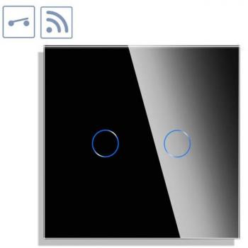 Interruptor KOOB Táctil Doble WiFi Frontal Negro
