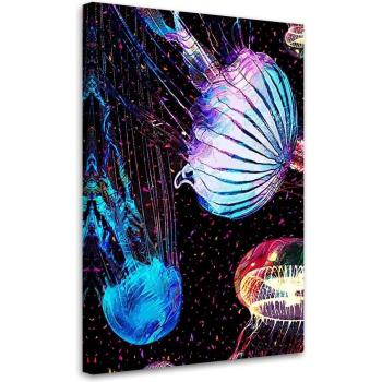 Multicolored Jellyfish Canvas Artwork 40x60