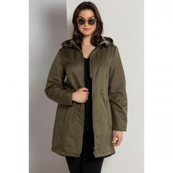 Plus Size Green Lined Softshell Parka, Women's Size 20/22
