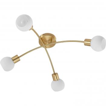 Plafón Lindby Lioma 4 luces en latón
