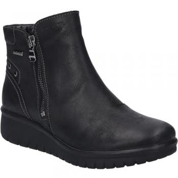 Piel Negra Impermeable Botín Calais 95 – Tacón Bajo