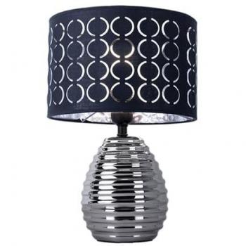 Lampe de table design en céramique et chrome