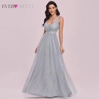 Vestido de Tul para Dama de Honor Elegante Sin Mangas Cuello en V Flores Boda ES001200GY