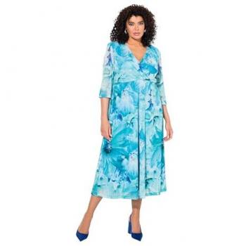 Türkises Mesh-Maxikleid für große Größen