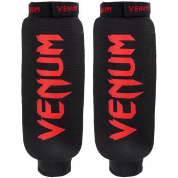 Venum Kontact Protège Tibia sans Pied Mixte Adulte, Noir / Rouge, Unique