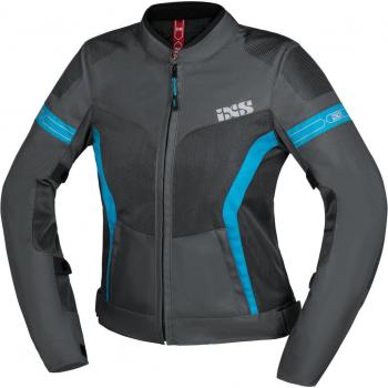 IXS Trigonis-Air Textiljacke Damen Dunkelgrau/Grau/Türkis S
