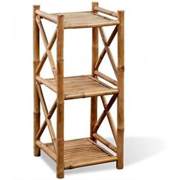 Estante Cuadrado de Bambú de 3 Niveles