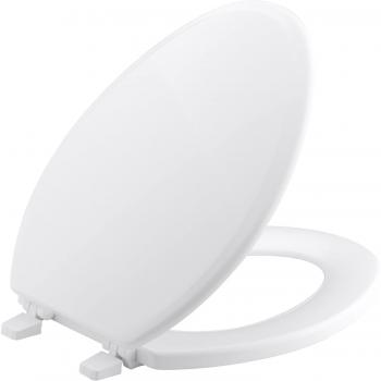 K-4694-0 Ridgewood White Toilet Seat with Color‑Matching Plastic Hinge System